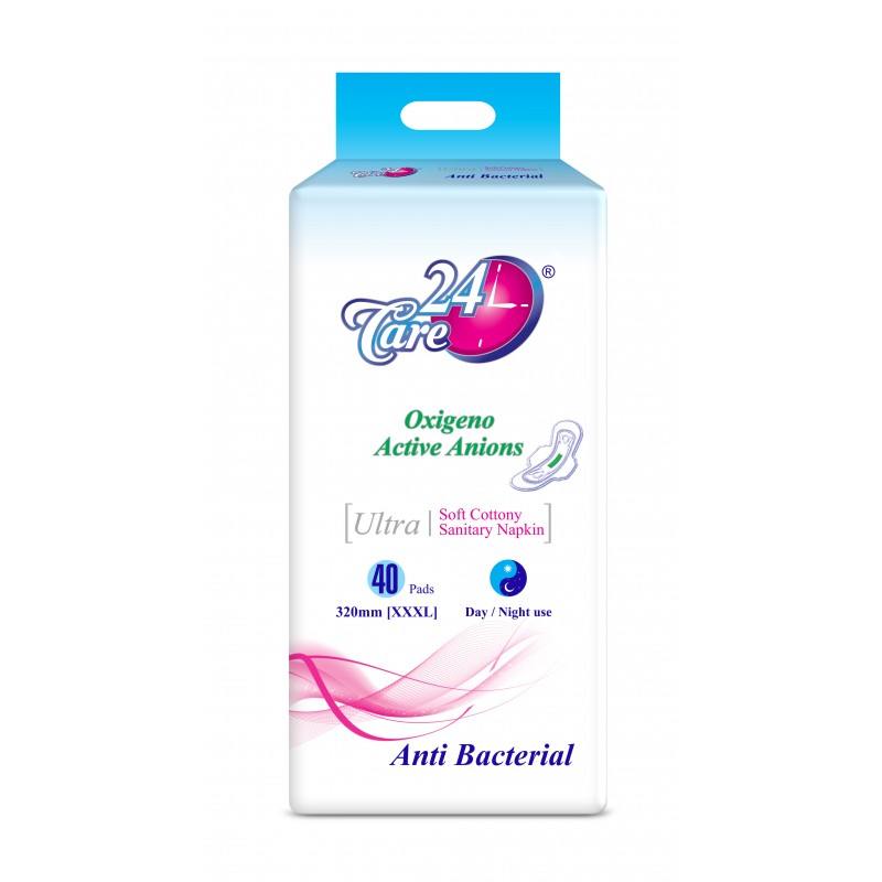 24 Care Ultra Anti Bacterial XXXL 40 Sanitary Pads
